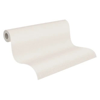 Slät non-woven tapet linne look gräddgrå - texturerad skal och stick tapet 