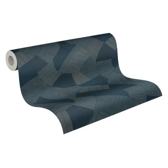 Icke-vävd tapet geometriska former blå beige tapet tapet geometrisk 