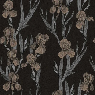 Daniel Hechter Papier peint floral Noir, Gris, Marron  