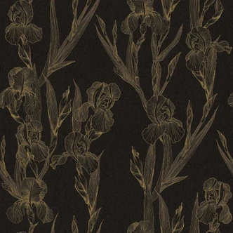 Daniel Hechter Papier peint floral Noir, Jaune 