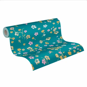 Flower wallpaper blue green - nature conservation wallpaper - floral design wallpaper Flower wallpaper blue green - nature conservation wallpaper - floral design wallpaper