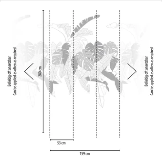 Palmentapete Weiß Grau - Tapete Palmenblätter Floral - Vliestapete Pflanzen Natur 