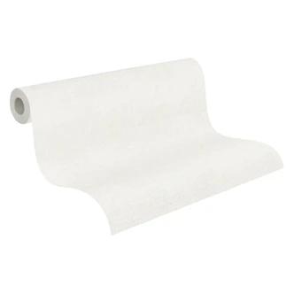 Papier peint uni à structure fine crème-blanc - Papier peint intissé subtilement clair moderne 