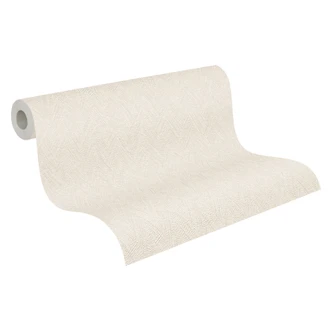 Strukturtapete Fischgrät Beige Creme – Vliestapete dezent textilartig modern 