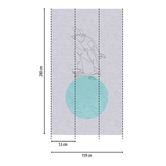 Skateboard-Tapete Kinderzimmer Grau Türkis - Coole Fototapete Junge 