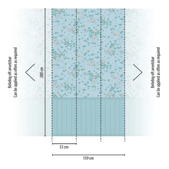 Waterlelie blauwgroen - waterplanten met houten paneel - uittrekbaar Vliesbehang 
