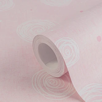 Kreis-Mustertapete Rosa Weiß - Vliestapete verspielt modern  
