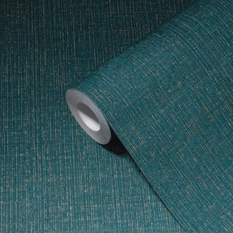 Strukturtapete ozeanblau, gold, Vliestapete My Home My Spa von Livingwalls  