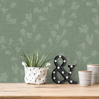 Vliestapete Grüne Blätter - aus der LandIDEE Wohnen & Deko Kollektion 