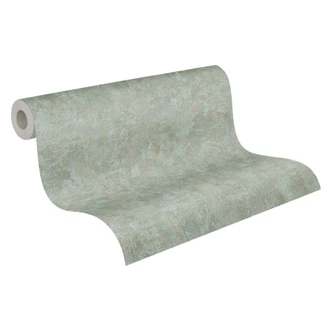 Uni Tapete Used Look - Vliestapete einfarbig von A.S. Création Grün Blau PVC-Frei 386391 