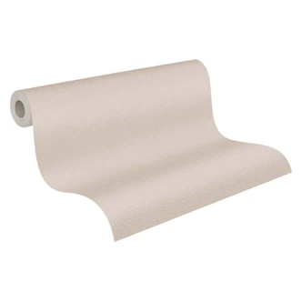 Einfarbige Tapete Beige Grau PVC-Frei - Vliestapete Uni von A.S. Création glänzend 386625 