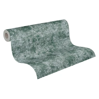 Unity tapet grön silver - enfärgad metallisk non-woven tapet - texturerad tapet för skal och stick 