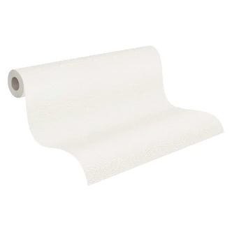 Vit vanlig tapet - monokrom non-woven tapet gipsutseende - tapet texturerad skal och stick tapet vardagsrum kök 