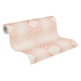 Retro-Tapete Creme Beige - Vintage Vliestapete abstrakt - Mustertapete Strukturtapete 