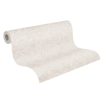 Papier peint fleurs gris crème - papier peint nature style campagne - papier peint intissé salon couloir 