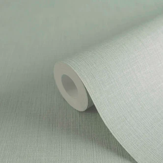 Papier peint uni vert menthe à l'aspect textile - papier peint en molleton unicolore pour un intérieur moderne 