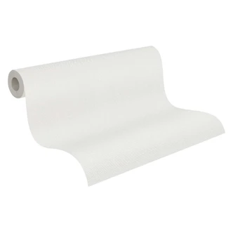 Unitapete mit feiner Struktur Creme – Vliestapete in heller Textiloptik 