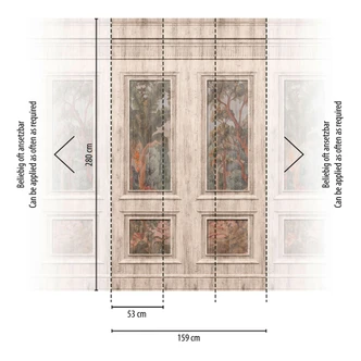 Fotobehang met bosafbeelding Antiek Beige Bruin - Uitbreidbaar ontwerp 