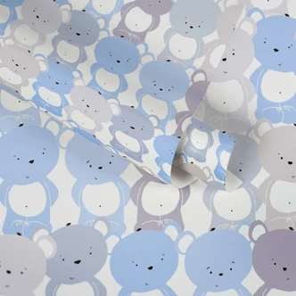 A.S. Création Kinderzimmertapete Little Love Vliestapete mit niedlichen Bären blau, grau, weiß 