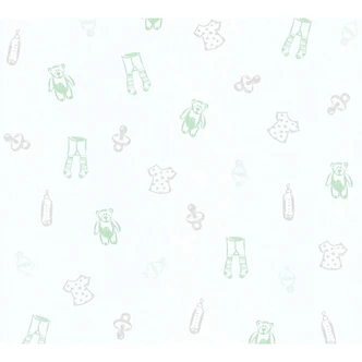 A.S. Création Little Stars Papier peint enfant - Vert, bronze 