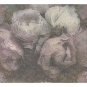 Livingwalls Papier peint intissé New Walls Romantic Dream motif Roses, vert, violet  