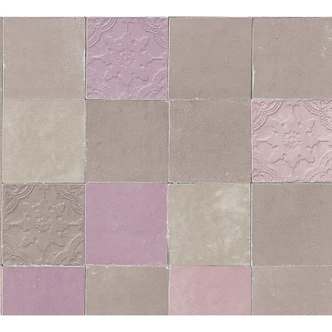 Livingwalls Papier peint intissé New Walls Finca Home motif carrelage violet, gris, beige 
