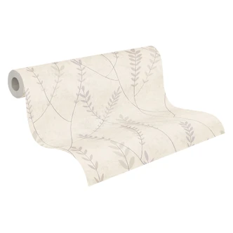 Carta da parati Skandi in tessuto non tessuto - trama di lino in tonalità naturale e greige 