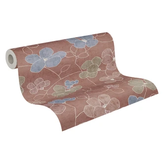 Carta da parati minimalista in tessuto non tessuto - suggestivo motivo retrò in tonalità sabbia e naturale 