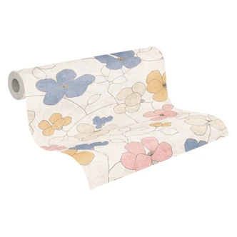 Vliestapete Retro - feines Streifenmuster in Greige & Naturton 