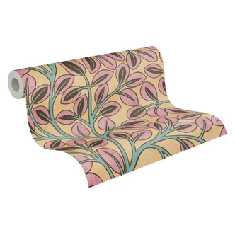 Vliestapete modern - markantes Retro-Muster in Terrakotta & Sand 