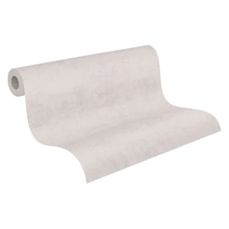 Non-woven tapet blommig - fint randigt mönster i greige & terrakotta 