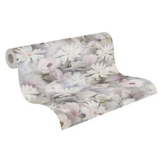 A.S. Création Bloemenbehang PintWalls Vliesbehang Wit Groen 