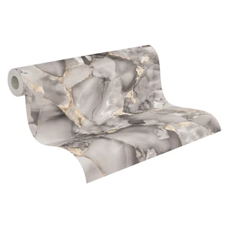 Marmor-Tapete Grau Beige Gold - Vliestapete mit Metallic-Akzenten modern Marmor-Tapete Grau Beige Gold - Vliestapete mit Metallic-Akzenten modern