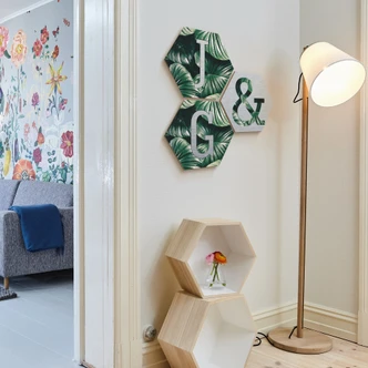 Hexagon Alu-Dibond Zilver Decoletters - Jungle &2 