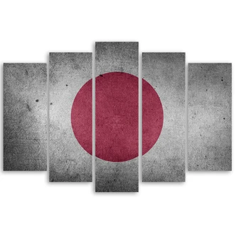 Leinwandbild 5 teilig, Flagge von Japan 