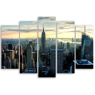 5 stykke lærredstryk, New York City Architecture 