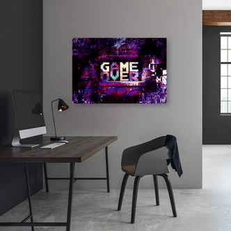 Leinwandbild, Abstraktes Spiel über Inschrift 