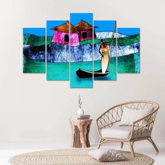 Leinwandbild 5 teilig, Afrikanische Landschaft 