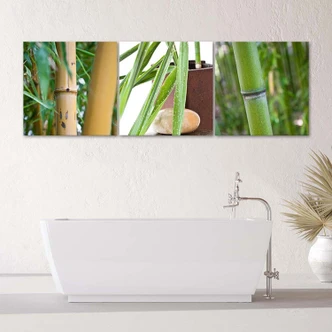 Leinwandbild 3-teilig, Bamboo Zen Spa 