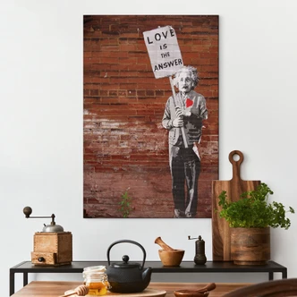 Wandbild Banksy - Love is the answer - Alu-Dibond 
