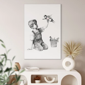 Wandbild Banksy - Real Hero - Alu-Dibond 