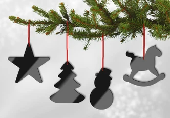 Acryldeko Baumschmuck (4-teilig) 