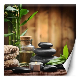 Fototapete, Bambus Zen-Steine im Spa 