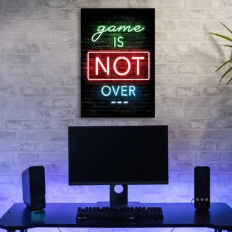 Leinwandbild, Inschrift für Spieler Neonspiele 