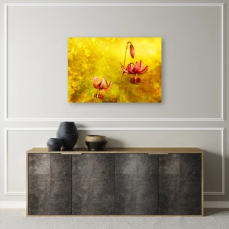 Leinwandbild, Tulpenblüten Natur Gelb 