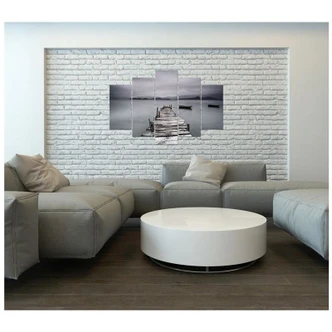 Leinwandbild 5 teilig, Pier Lake Landscape Bild 