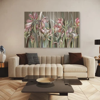 Leinwandbild 5 teilig, Iris Blumen 