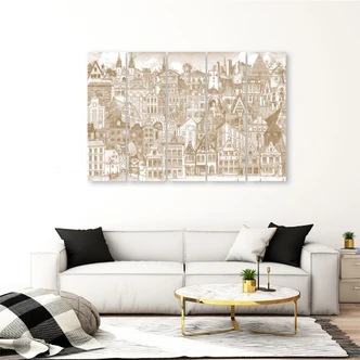 Leinwandbild 5 teilig, Fröhliche Stadt 