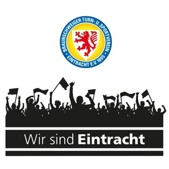 Wandtattoo Eintracht Braunschweig Wir sind Eintracht mit Fans und Logo farbig 