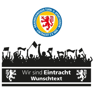 Wandtattoo Eintracht Braunschweig Wir sind Eintracht Wunschtext mit Logo farbig 